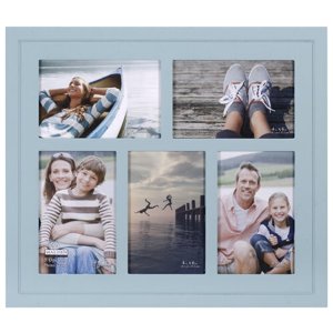 1182-546 Blue Routed Distressed 5-Opening 4x6