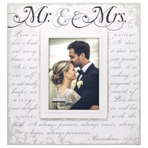 3244-57 Mr. & Mrs. Corinthians Verse - White 5x7 love