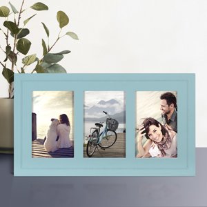 1182-346 Blue Routed Distressed 3 Opening 4x6