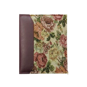 VTS-246 Tapestry Fabric Photo Album (Brown Leather With Light Flower Pattern)