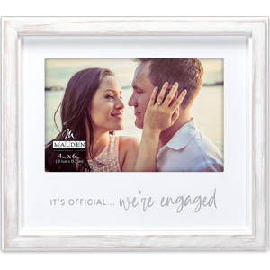 3638-46 We're Engaged White 4x6 love