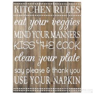 20011-01 Rustic pallet wood sign, Kitchen Rules, 12x16