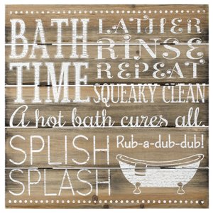 20008-01 Rustic Pallet Wood Sign  Bath Time 12x12