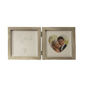 KC1511 4x4 Silver tone nickel plated double hinged 'We Do' Wedding